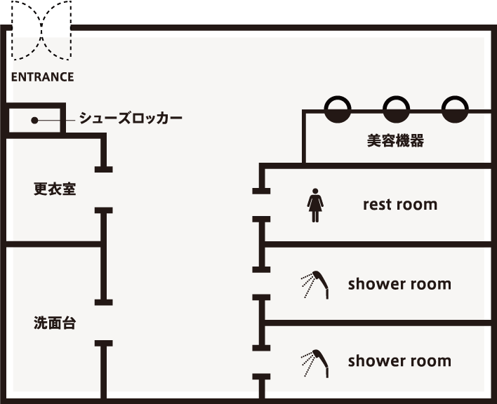 福島セルフエステ更衣室
